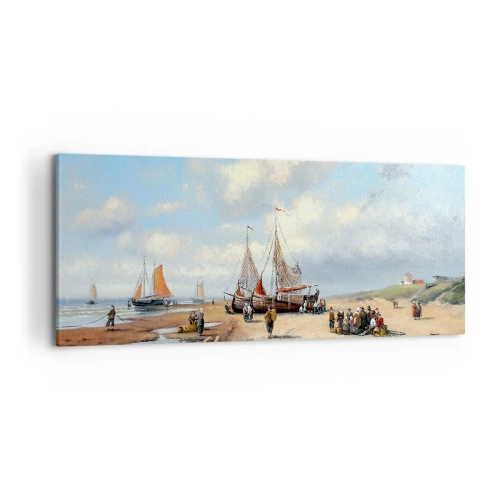 Obraz na plátně - Po úspěšném rybolovu - 100x40 cm