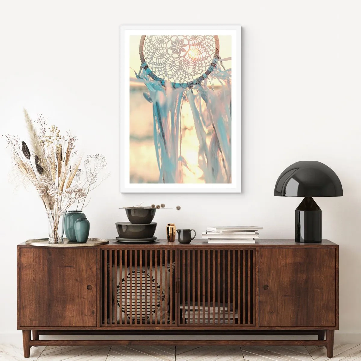 Plakát v bílém rámu - Krajkový totem - 70x100 cm