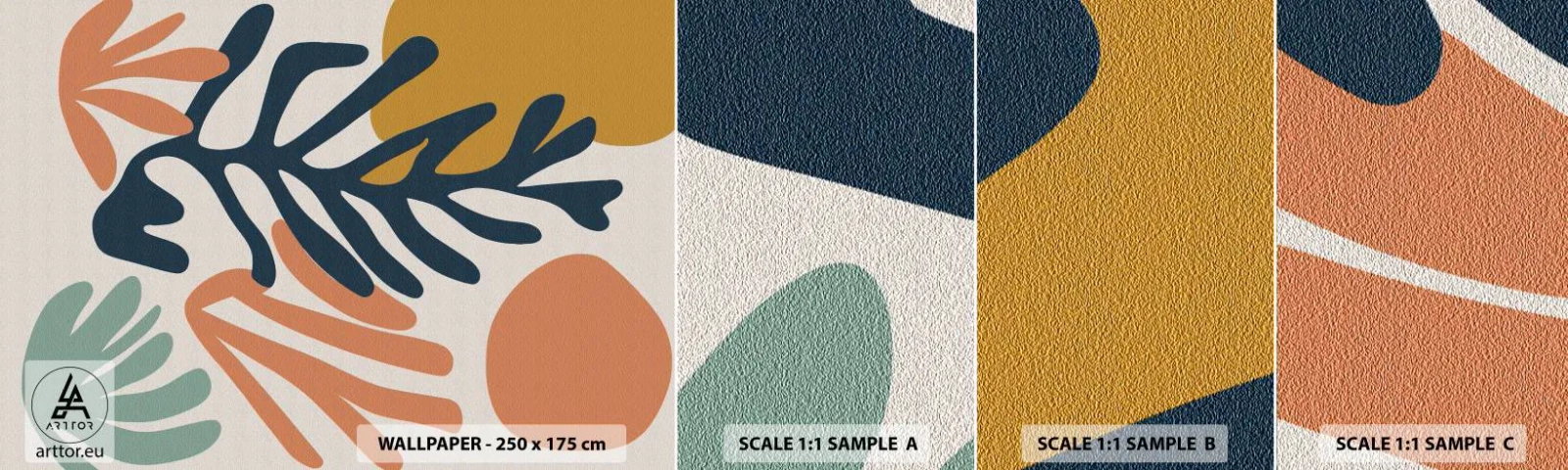 Vzor Fototapety Samolepicí Deluxe Sticker - Korálová moře - Boho, Minimalistický, List - 100x30 cm