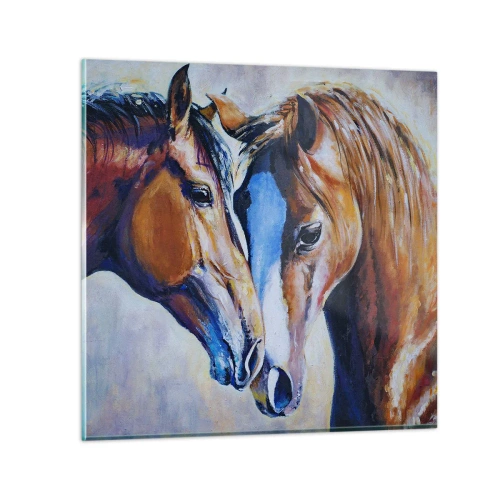 Obraz na skle - Je to přátelství? Je to láska? - 30x30 cm