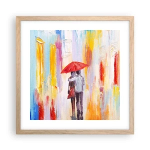 Plakát v rámu světlý dub - Ať prší dál - 40x40 cm