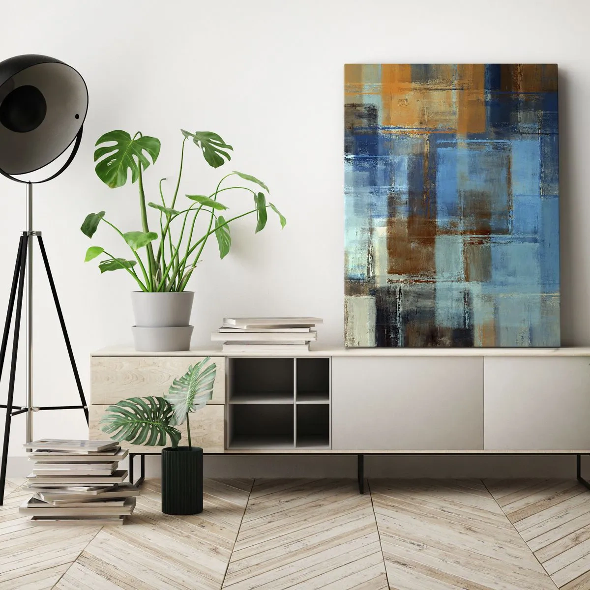 Obraz na plátně - Přes modrý závoj - 65x120 cm