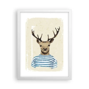 Plakát v bílém rámu - Protože mám rád pruhované košile! - 30x40 cm