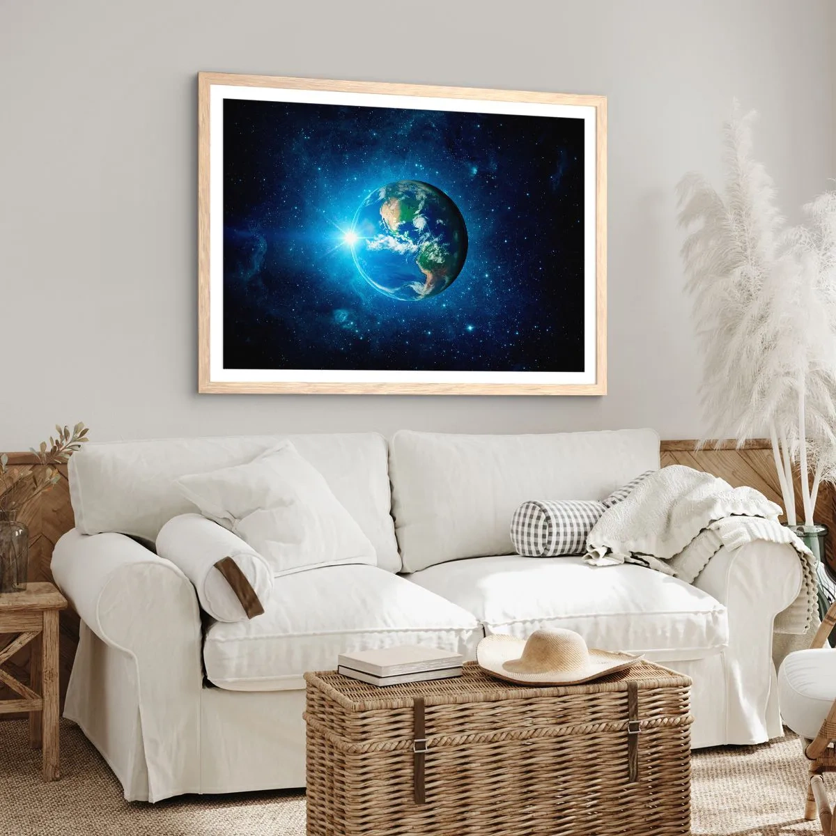 Plakát v rámu světlý dub - Jsme v nebi - 91x61 cm