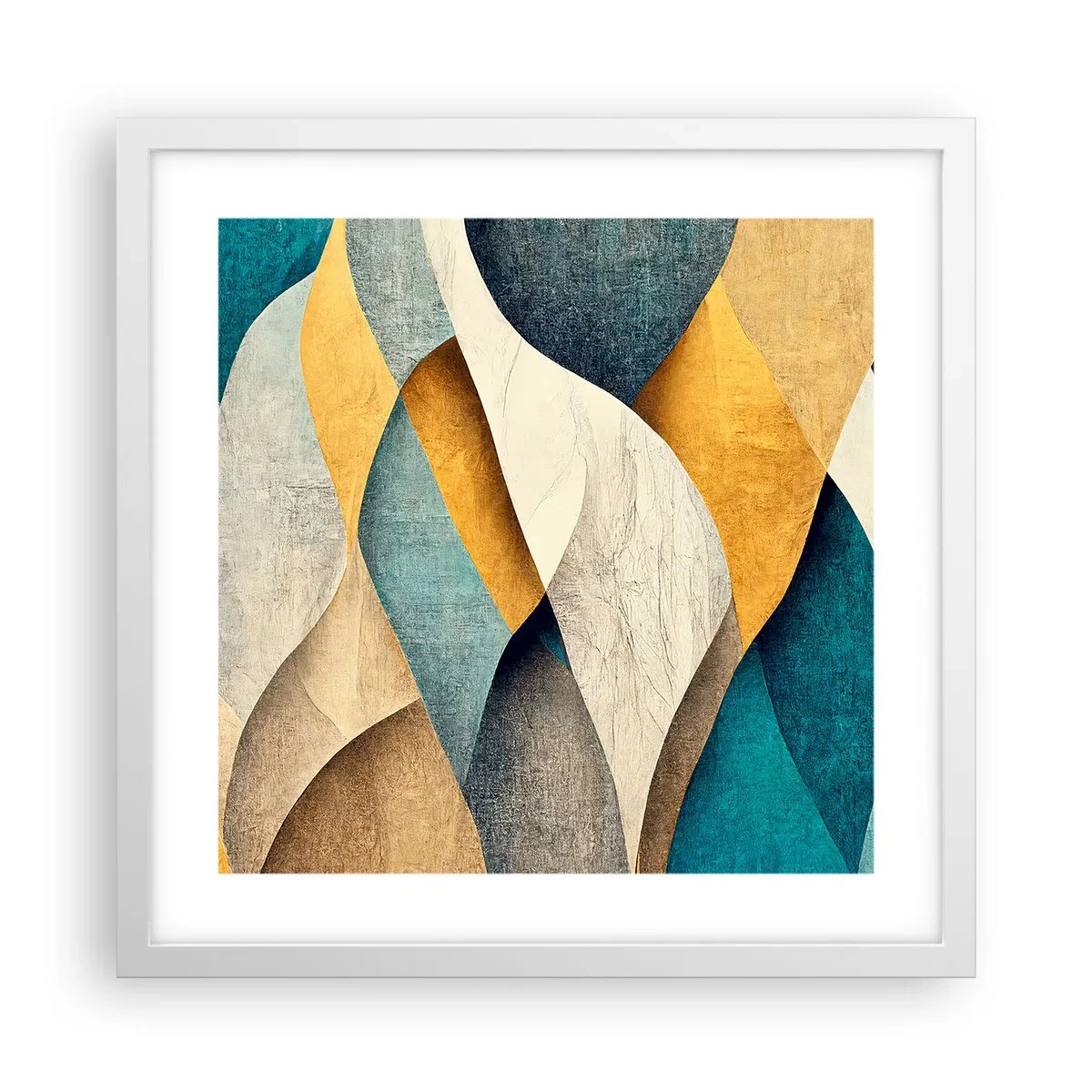 Plakát v bílém rámu - Rytmus a vlnění - 40x40 cm