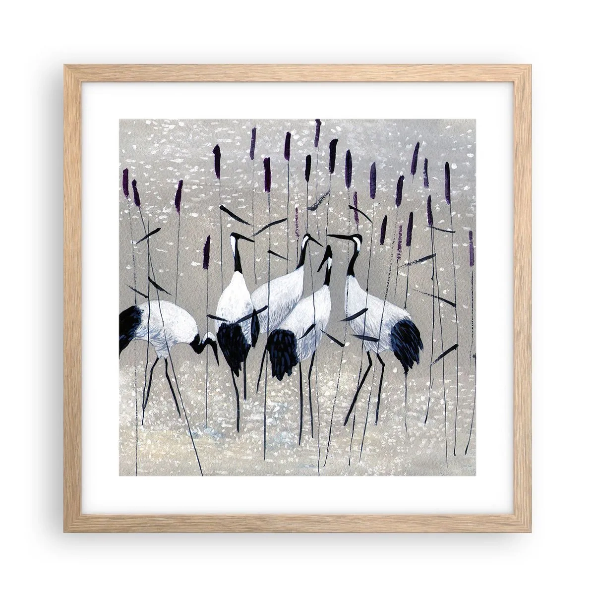 Plakát v rámu světlý dub - Mezi svými - 40x40 cm