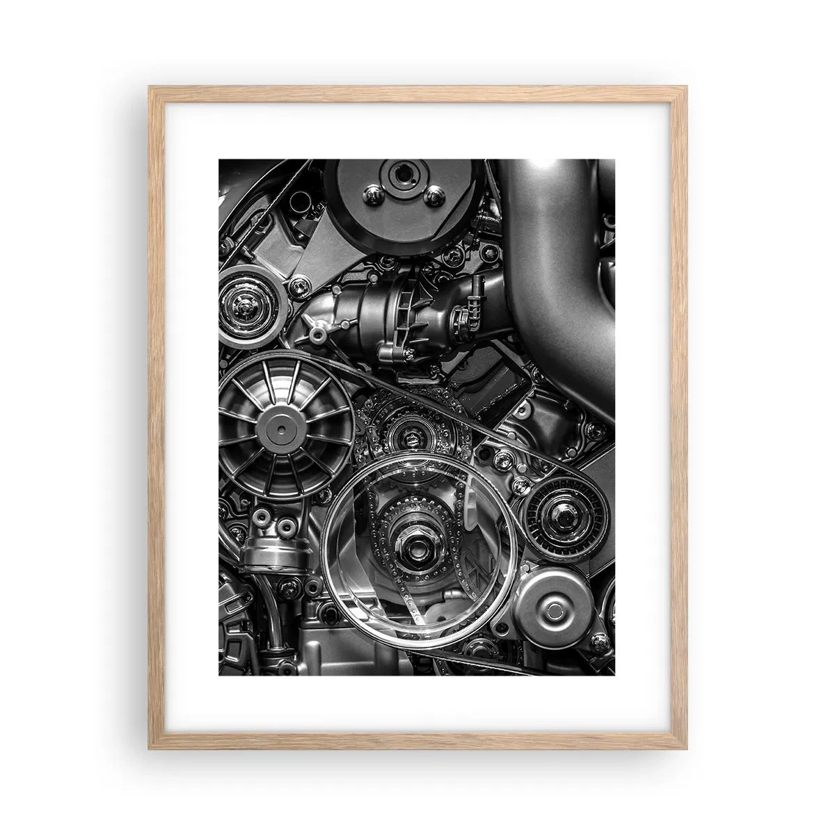 Plakát v rámu světlý dub - Poezie mechaniky - 40x50 cm