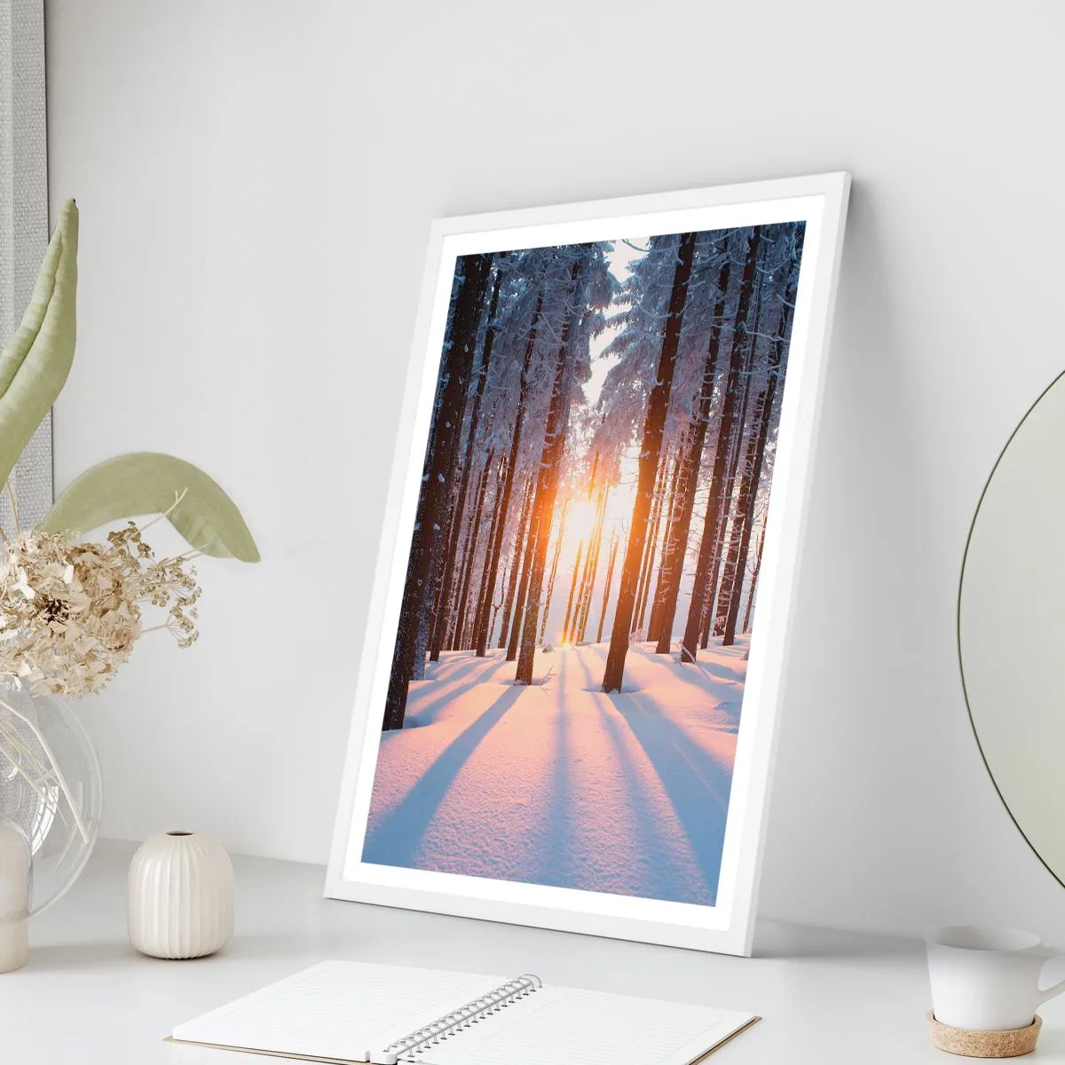 Plakát v bílém rámu - Jasně černé na bílém - 40x50 cm