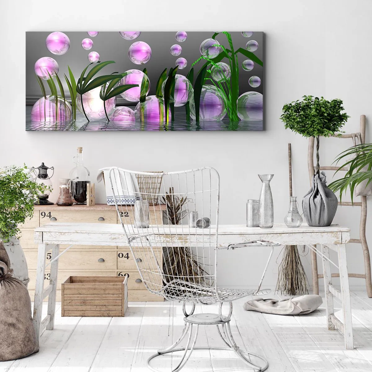 Obraz na plátně - Reflexní kompozice lehkosti a života - 100x40 cm