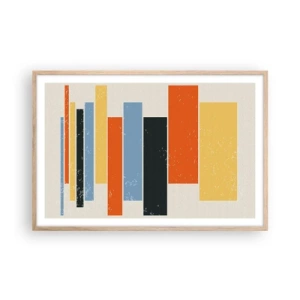 Plakát v rámu světlý dub - Záznam hudby - 91x61 cm
