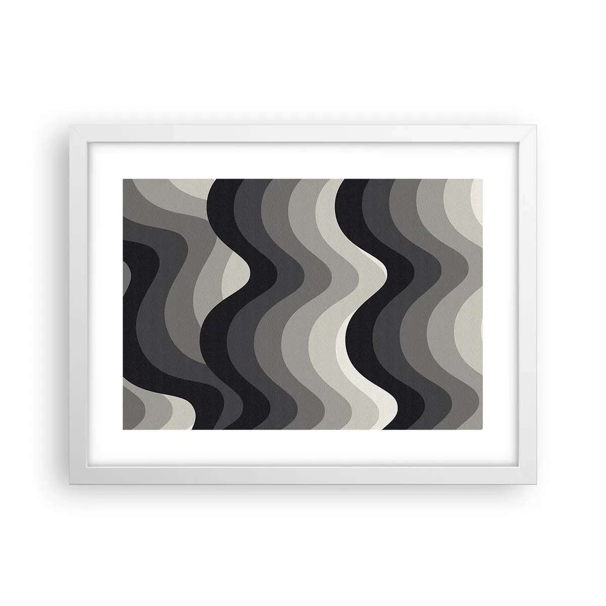 Plakát v bílém rámu - Vlna za vlnou - 40x30 cm
