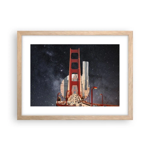 Plakát v rámu světlý dub - Vždy uprostřed - 40x30 cm