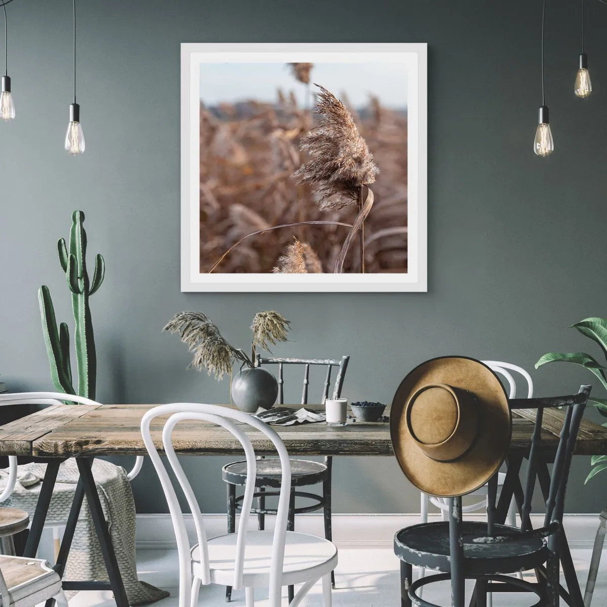 Plakát v bílém rámu - Čas odletět s větrem - 50x50 cm