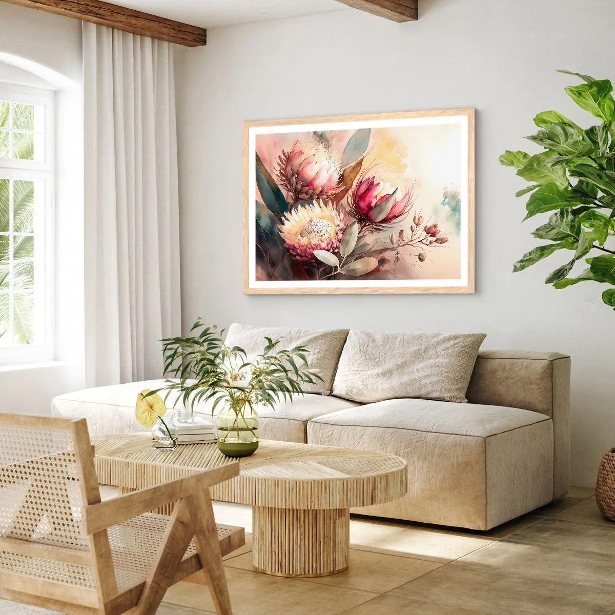 Plakát v rámu světlý dub - Z profilu a en face - 50x40 cm