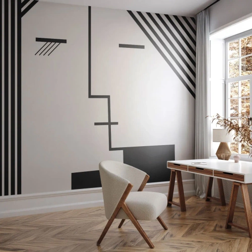 Fototapeta Premium Sand - Prostě polibek - Moderní umění, Černý a bílý, Tvář - 100x70 cm