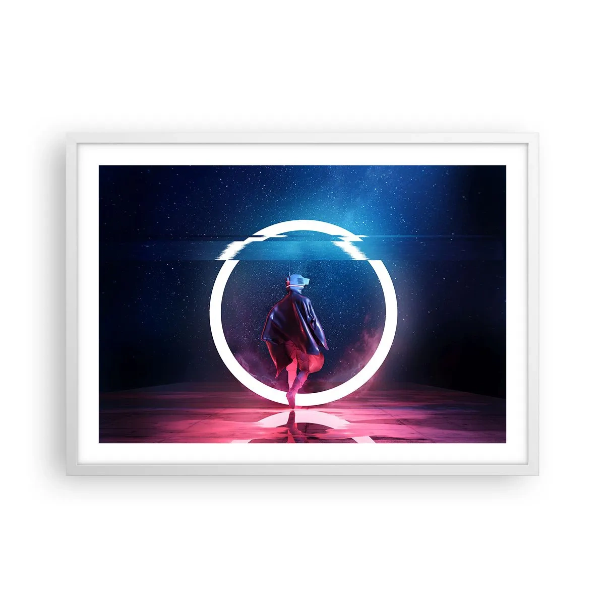 Plakát v bílém rámu - Mezi světy - 70x50 cm