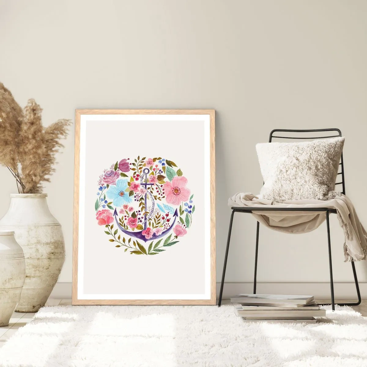 Plakát v rámu světlý dub - Námořníkův hezký sen - 50x70 cm