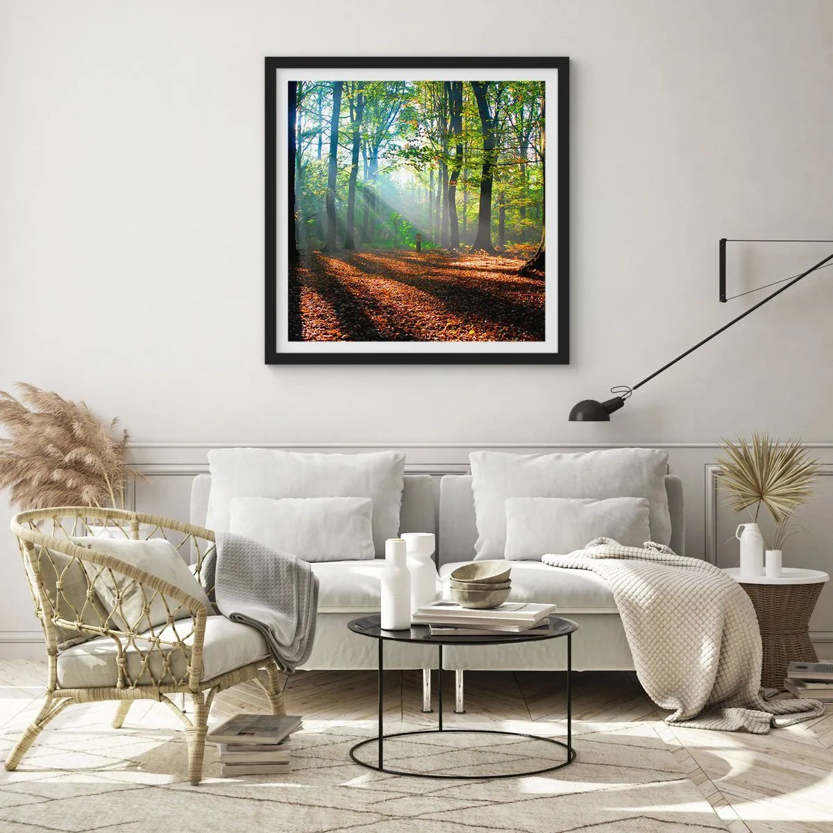 Plakát v černém rámu - Světla a stíny - 60x60 cm