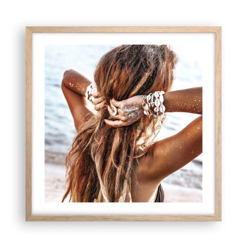 Plakát v rámu světlý dub - Sestra vody a slunce - 50x50 cm