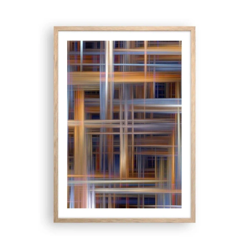 Plakát v rámu světlý dub - Utkané ze světla - 50x70 cm