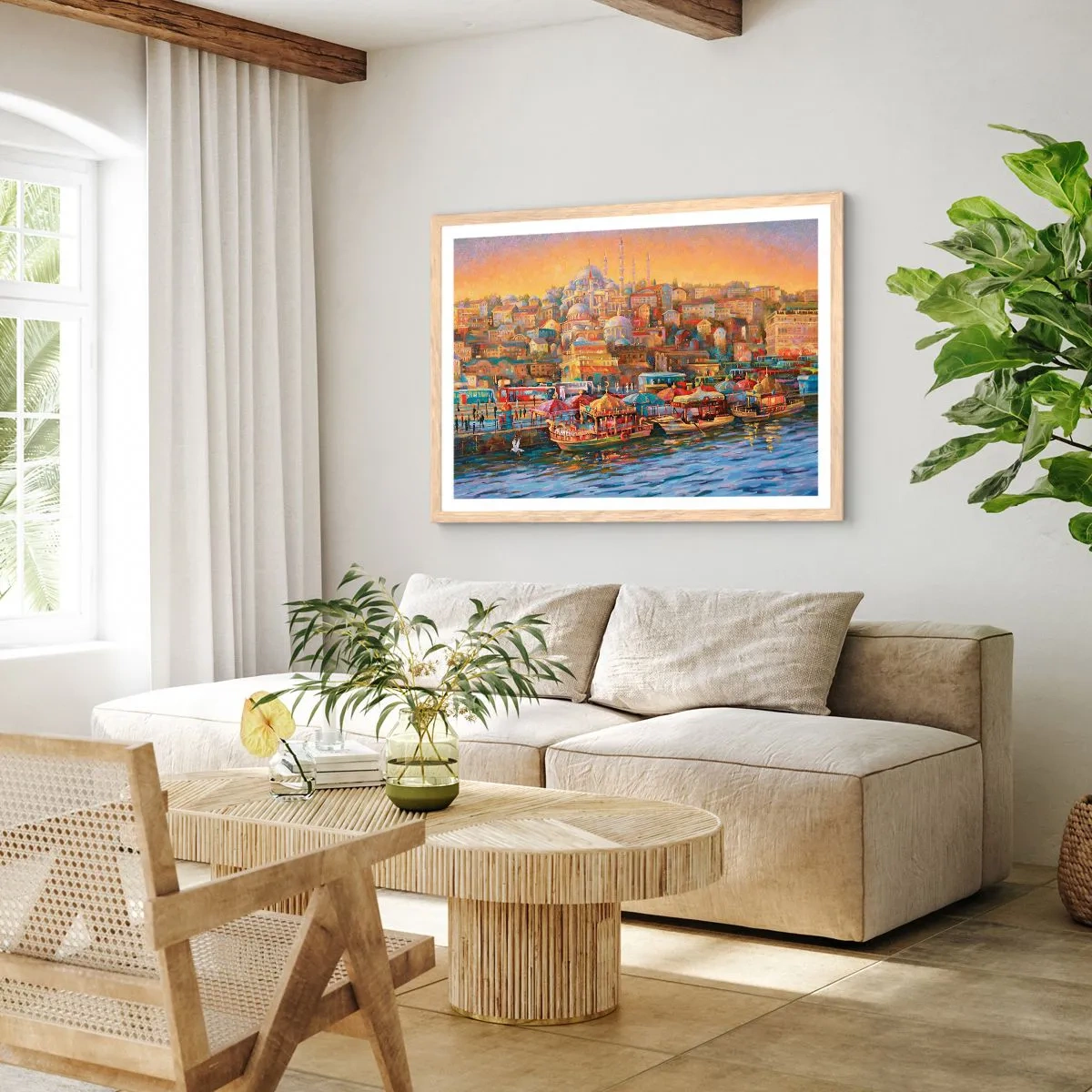 Plakát v rámu světlý dub - Istanbulský příběh - 100x70 cm