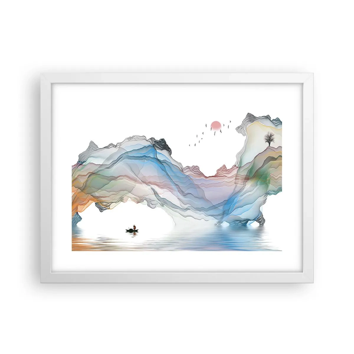 Plakát v bílém rámu - Ke křišťálovým horám - 40x30 cm