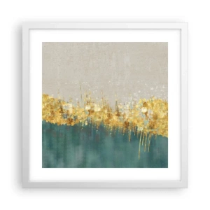 Plakát v bílém rámu - Zlatá hranice - 40x40 cm