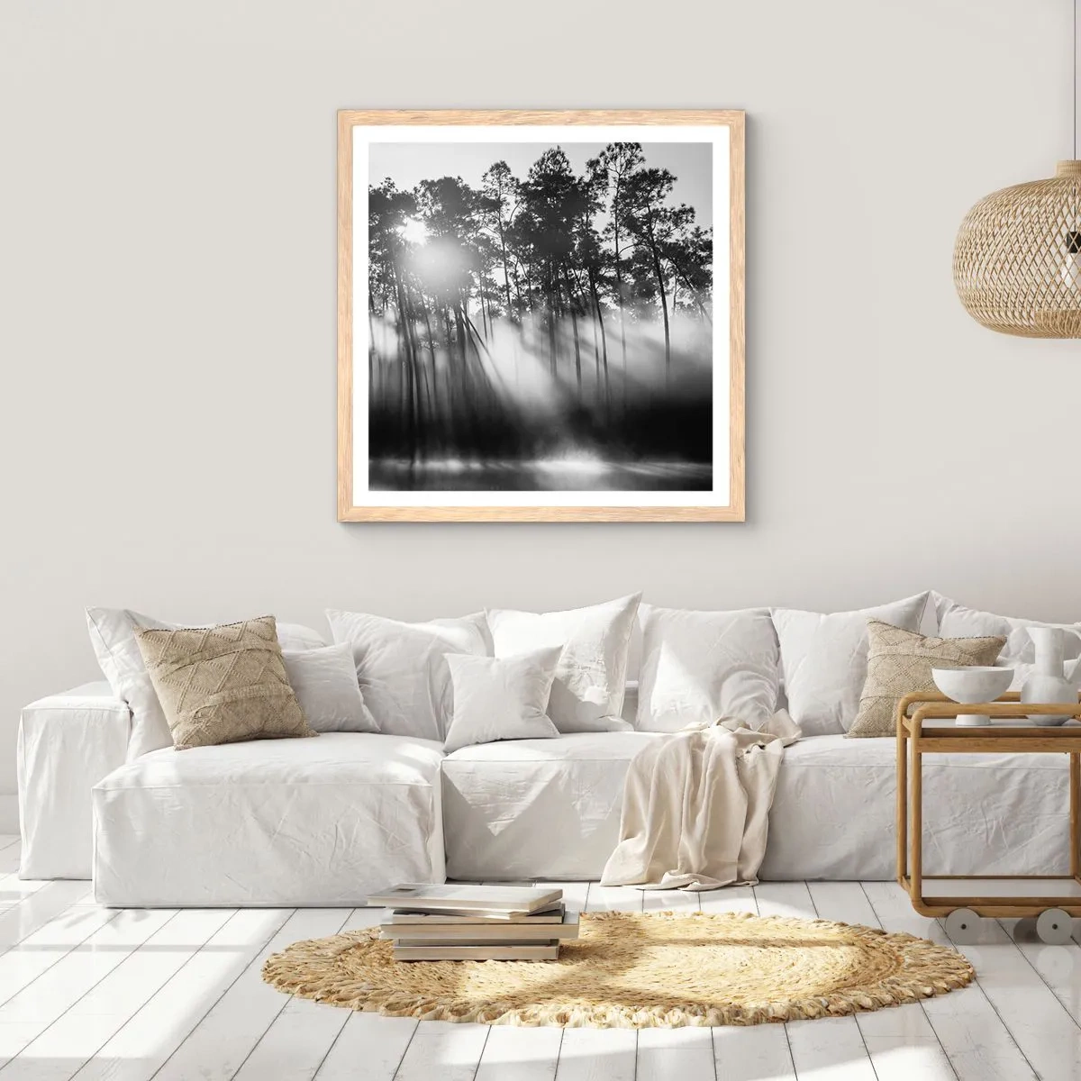 Plakát v rámu světlý dub - Nezastavitelné slunce - 30x30 cm