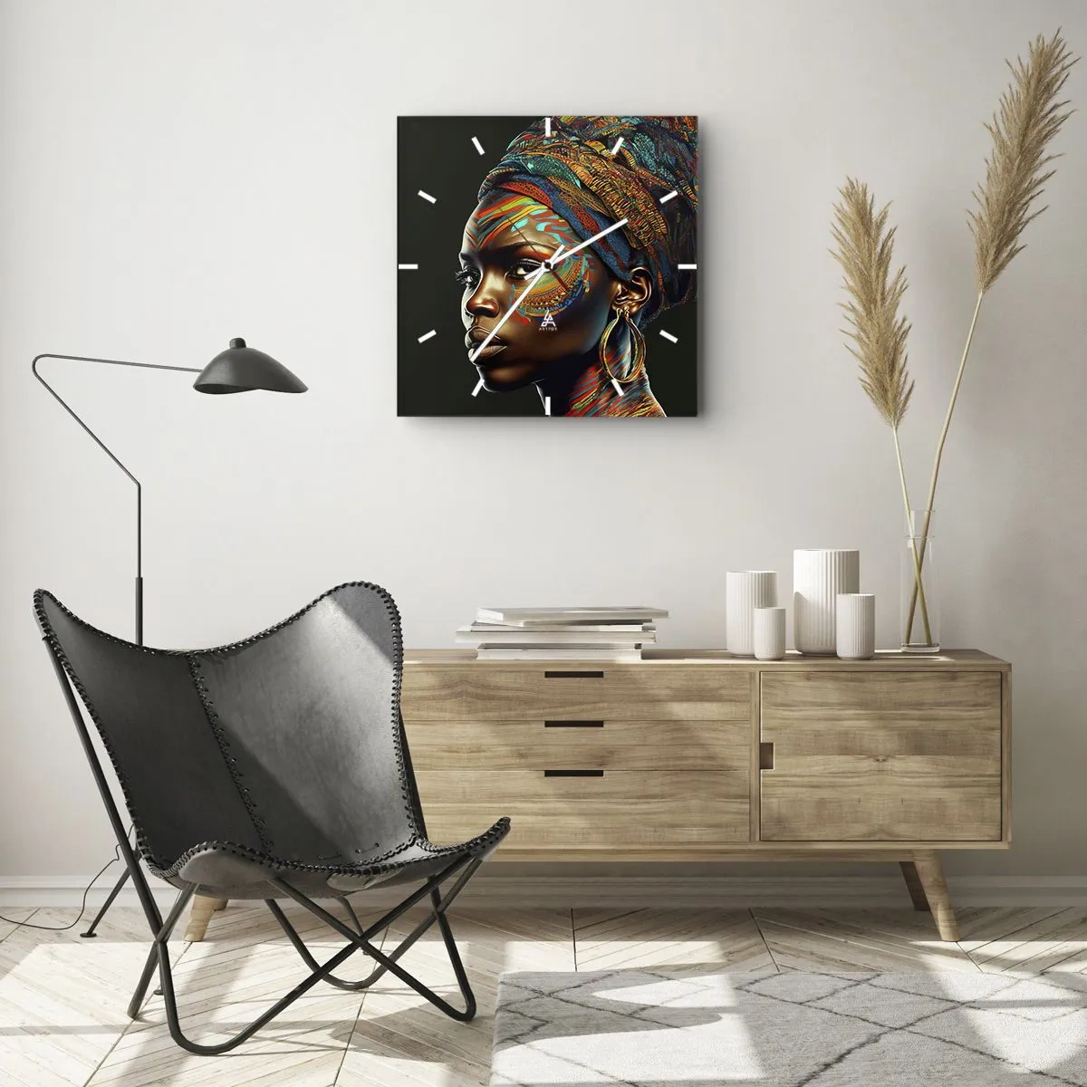 Nástěnné hodiny - Africká královna - 30x30 cm