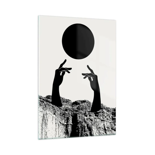 Obraz na skle - Surrealistická kompozice: slunce a zbytek - 50x70 cm