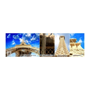 Vzor Fototapety Samolepicí Deluxe Sticker - Dosáhnout na oblohu a mraky - Město, Paříž, Eiffelova věž - 100x30 cm