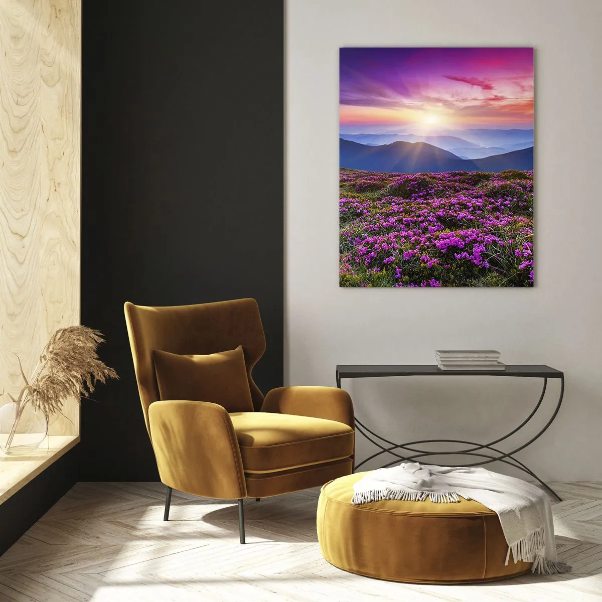 Obraz na skle - Zavoněly svěží pupeny bylinek z obilných polí - 50x70 cm