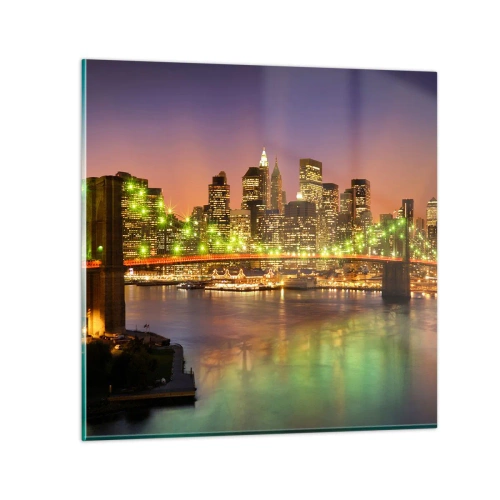 Obraz na skle - Zde světlo nikdy nezhasne - 70x70 cm