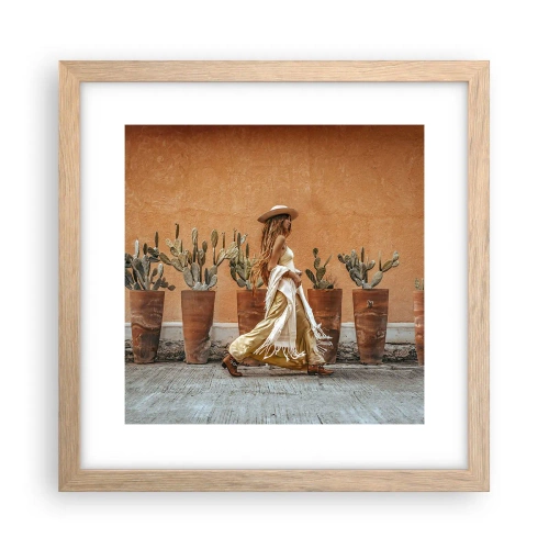 Plakát v rámu světlý dub - V hippie stylu - 30x30 cm