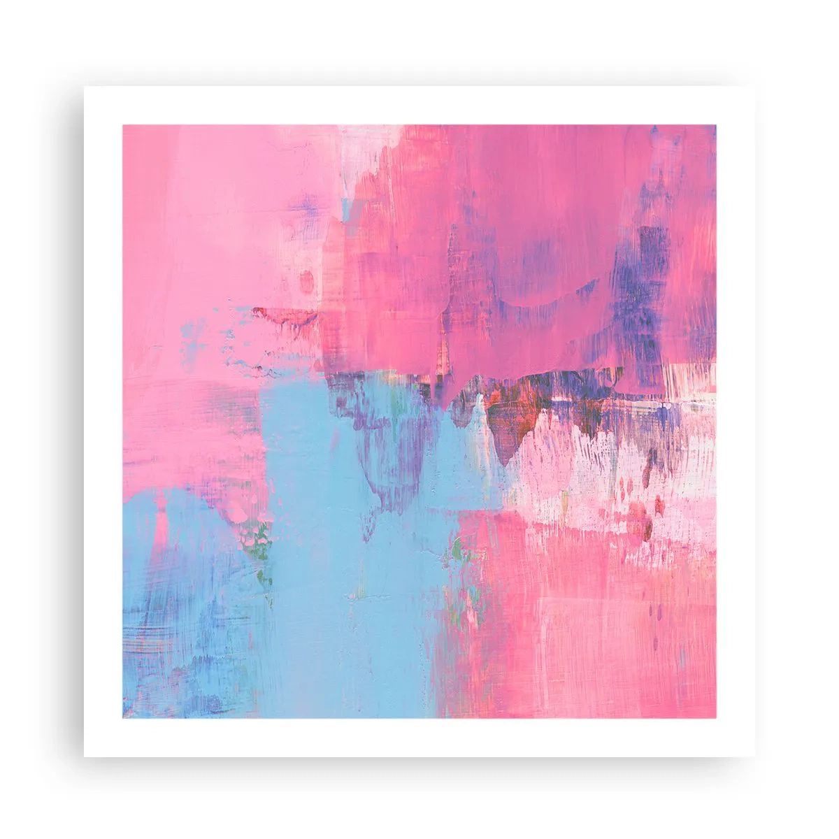 Plakát - Růžová, modrá a špetka světla - 60x60 cm