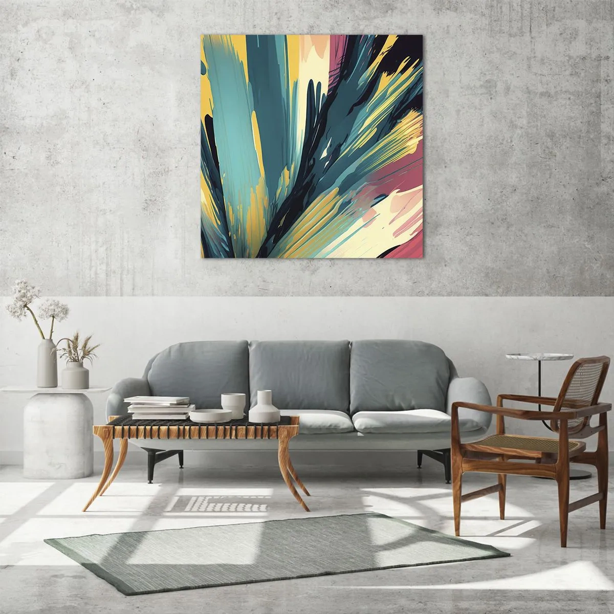 Obraz na skle - Kompozice – exploze radosti - 50x50 cm