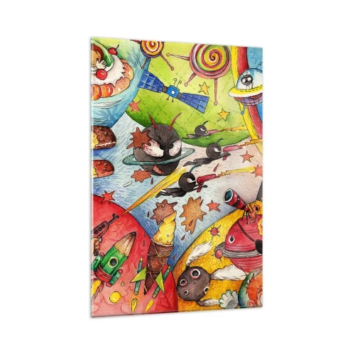 Obraz na skle - Velké vesmírné dobrodružství - 80x120 cm