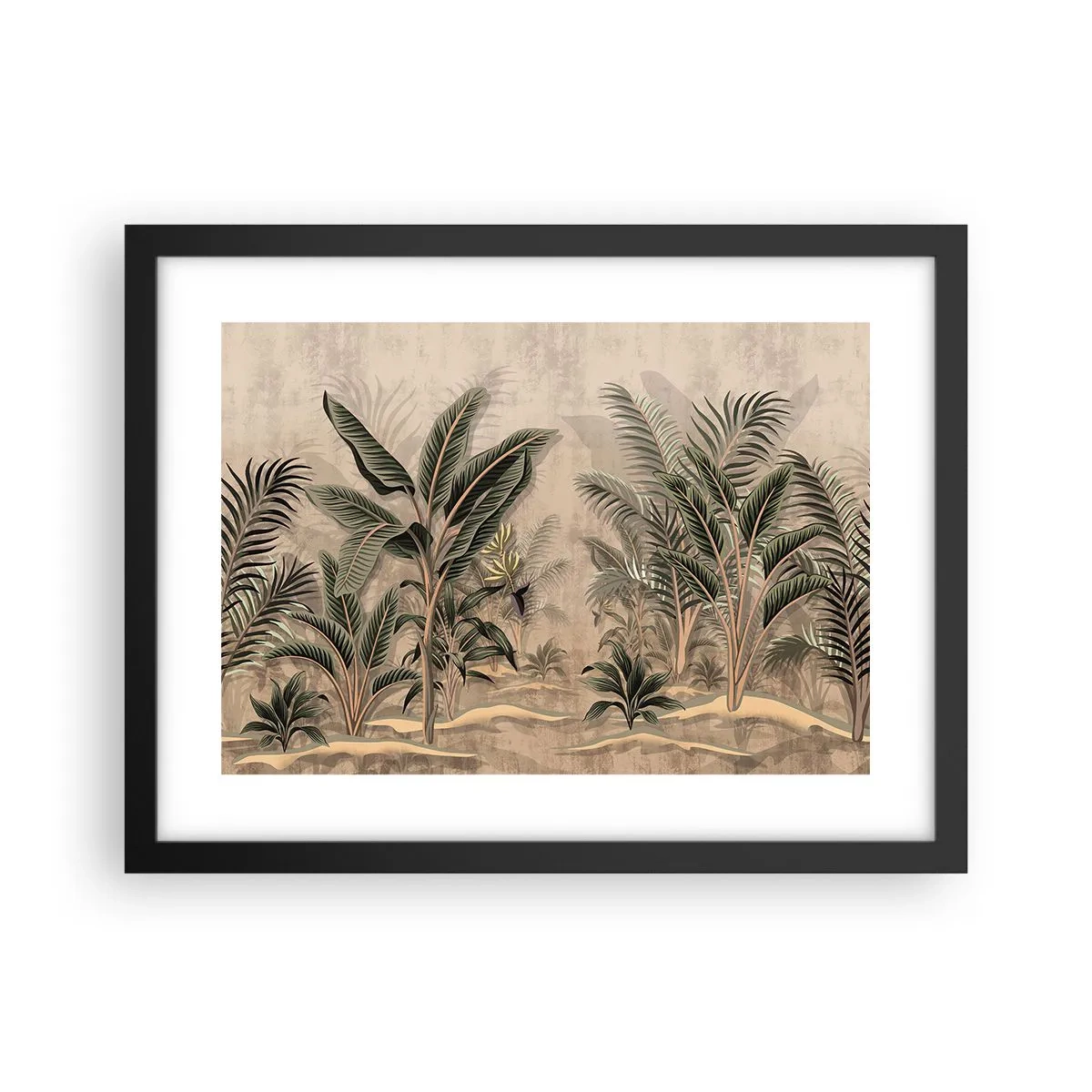 Plakát v černém rámu - Rytina v koloniálním stylu - 40x30 cm