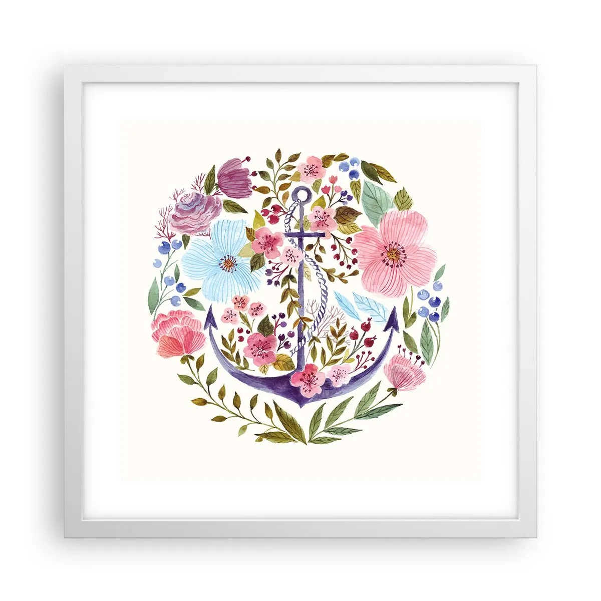 Plakát v bílém rámu - Námořníkův hezký sen - 40x40 cm