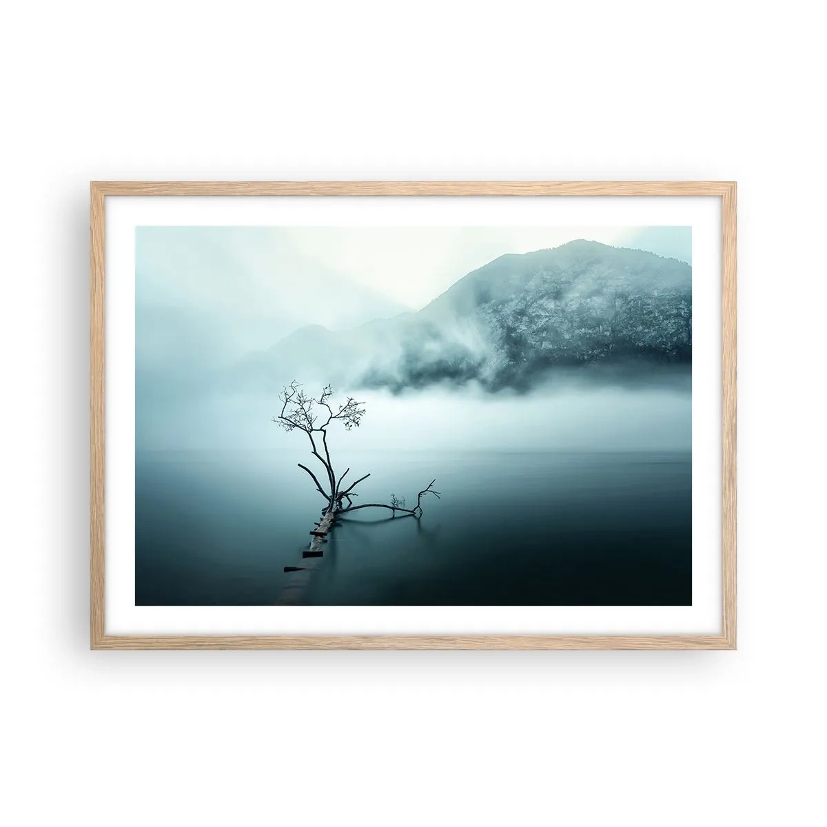 Plakát v rámu světlý dub - Z vody a mlhy - 70x50 cm