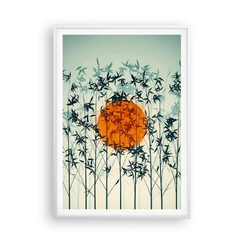 Plakát v bílém rámu - Japonské slunce - 70x100 cm