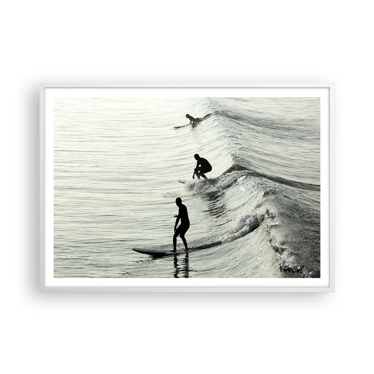 Plakát v bílém rámu - Za vlnou - 100x70 cm