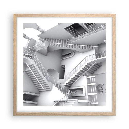 Plakát v rámu světlý dub - Paradoxy prostoru - 50x50 cm