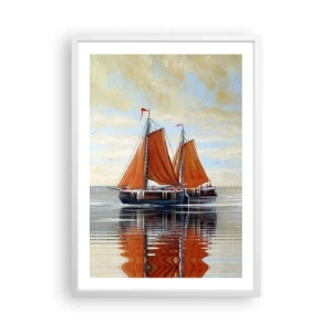 Plakát v bílém rámu - Pluj, námořníku… - 50x70 cm