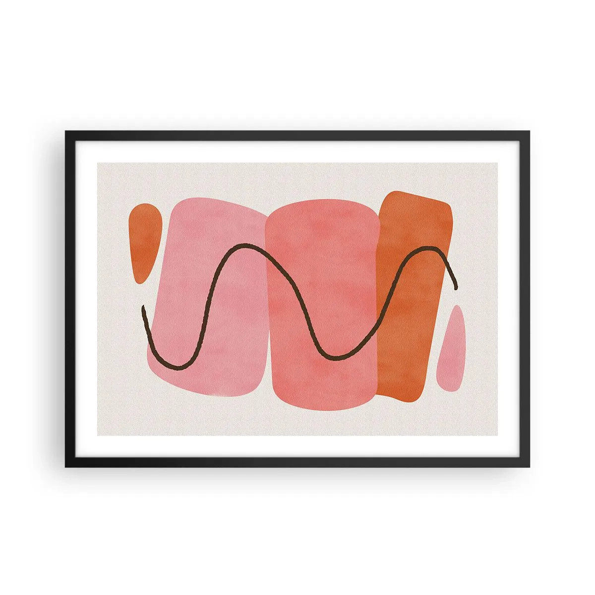 Plakát v černém rámu - Jemný pohyb forem - 70x50 cm
