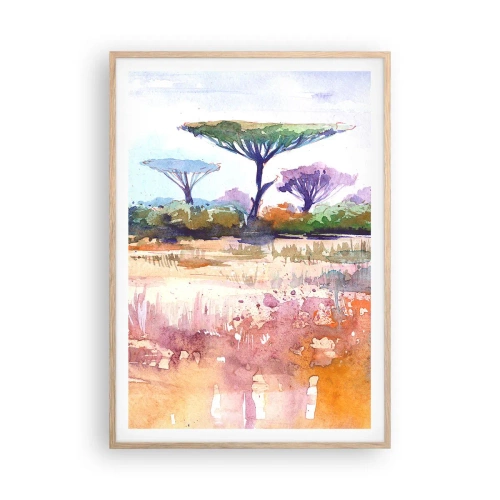 Plakát v rámu světlý dub - Barvy savany - 70x100 cm