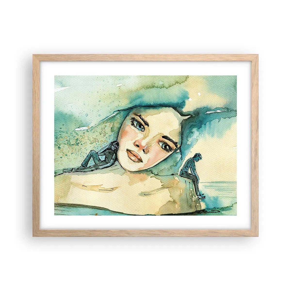 Plakát v rámu světlý dub - Am I blue? - 50x40 cm