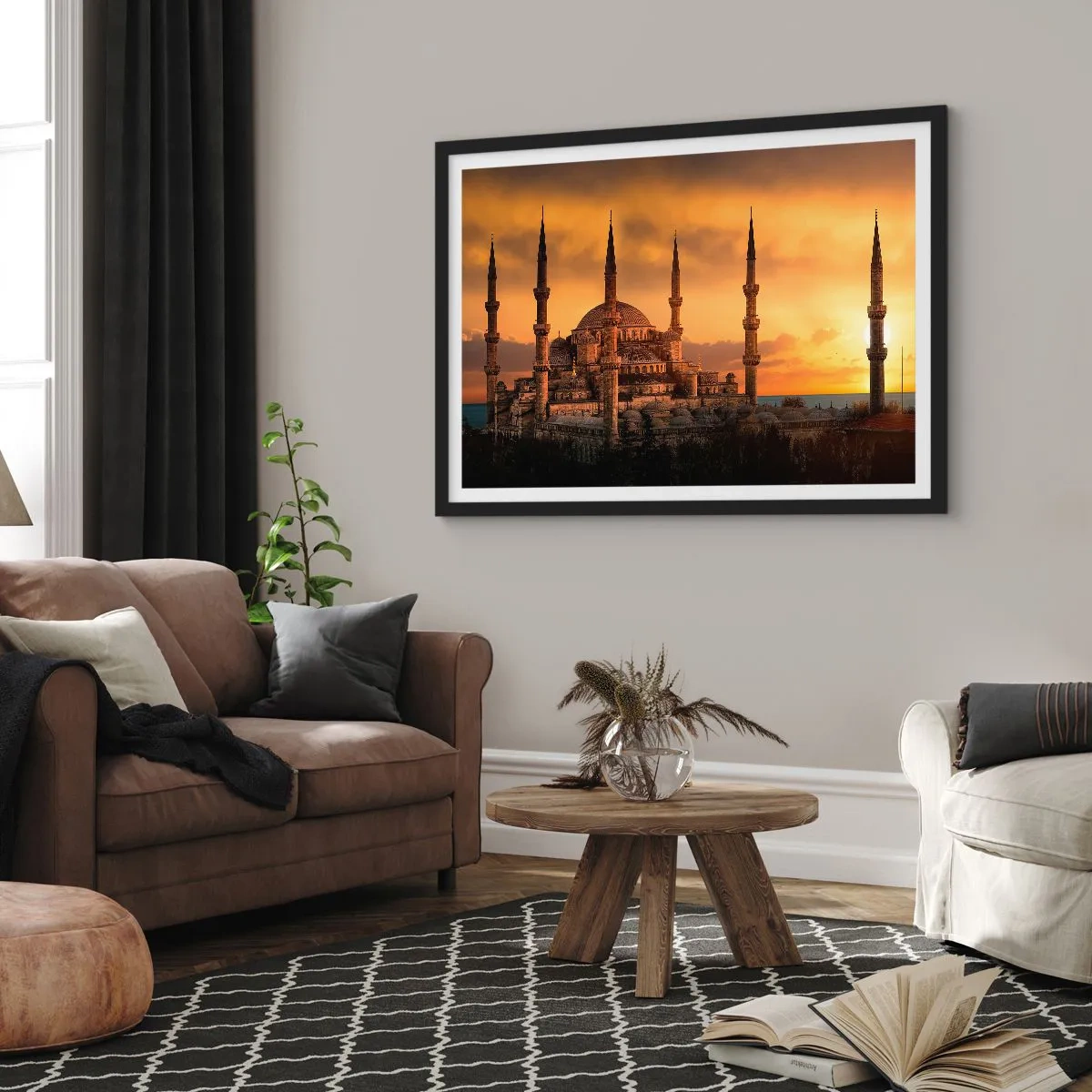 Plakát v černém rámu - Bůh je velký - 70x50 cm