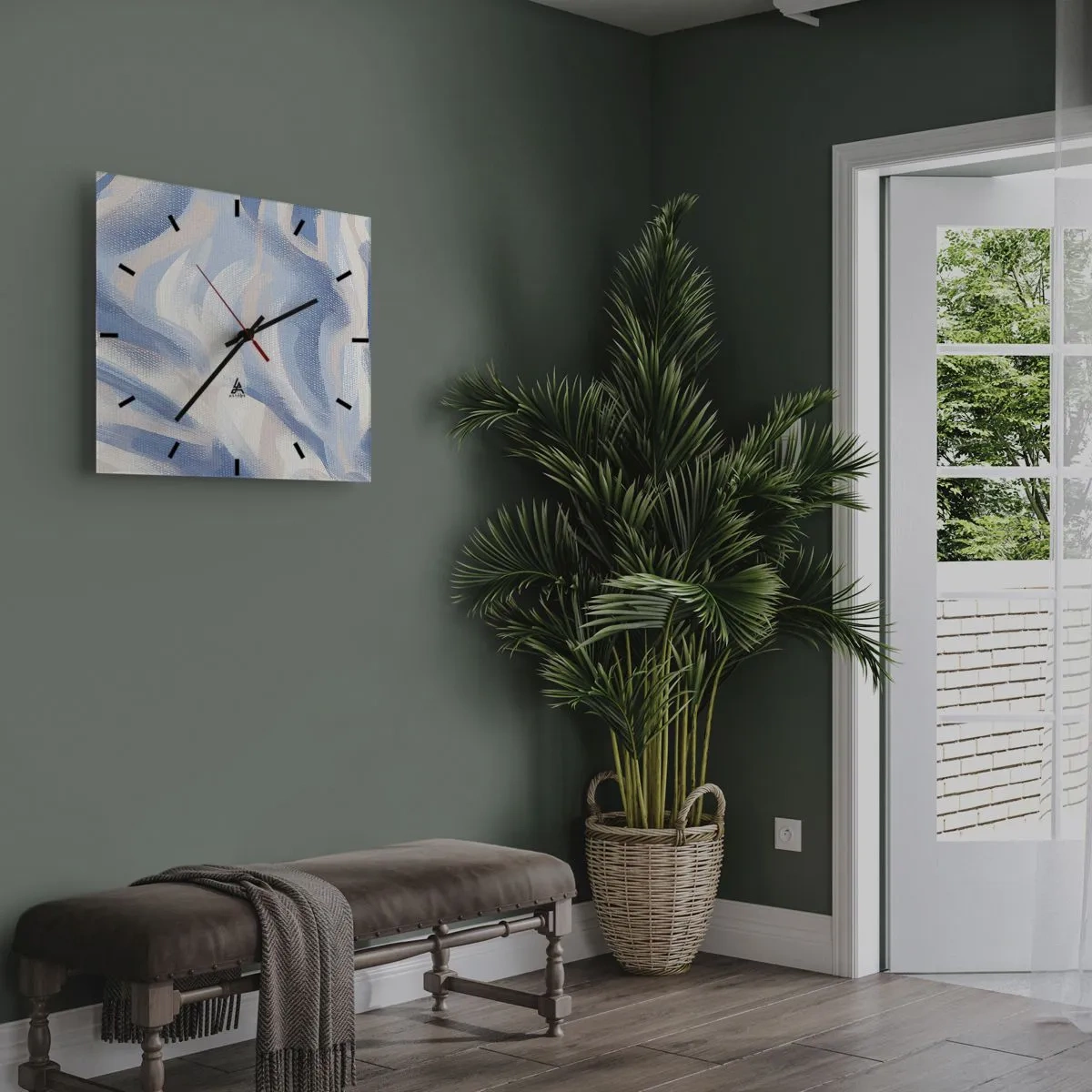 Nástěnné hodiny - Modré kolísání - 30x30 cm