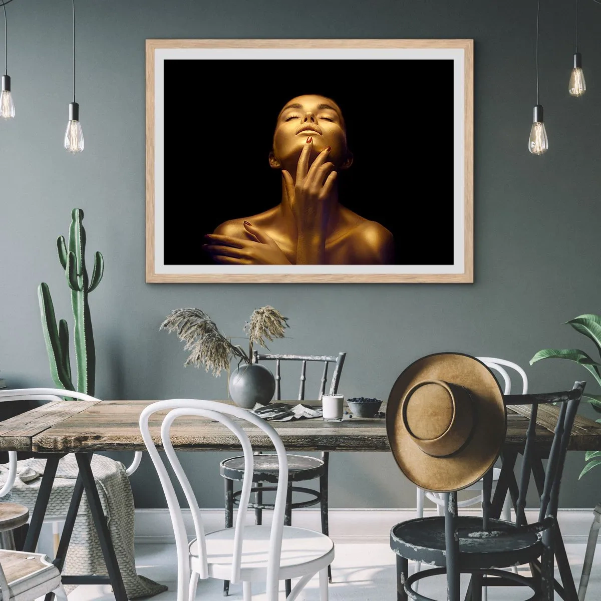 Plakát v rámu světlý dub - Jako zlaté hedvábí - 91x61 cm